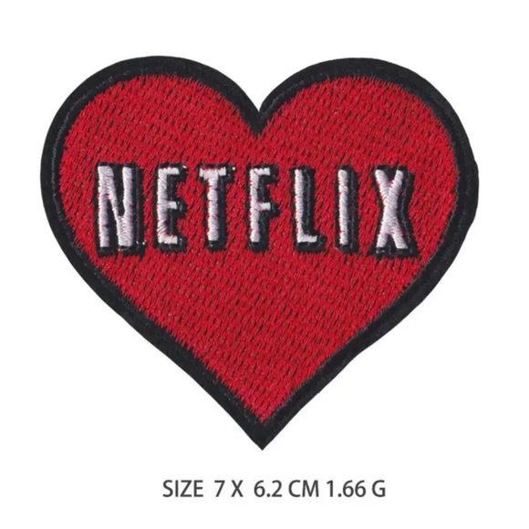 Accessories - Netflix Lovers Iron On Patch Red Heart Patch 2.6 Inches X 2.7 Inches